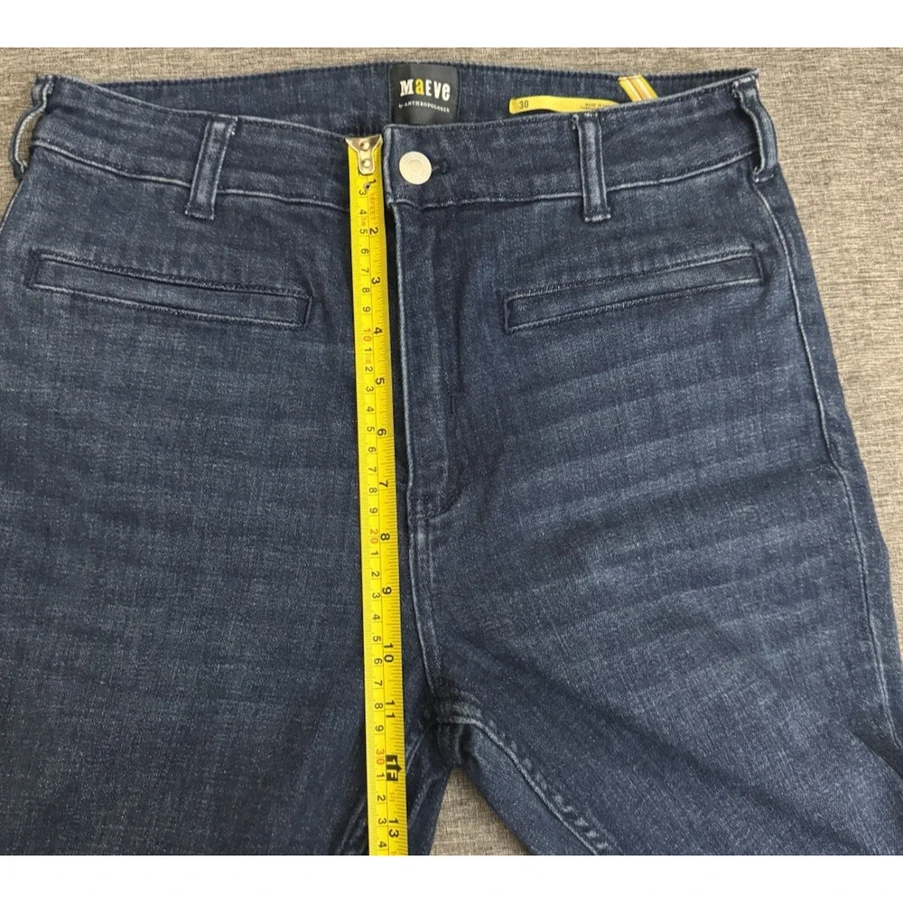 Anthropologie Jeans Essential Straight Indigo Blue Denim Size 30 - Picture 4 of 8